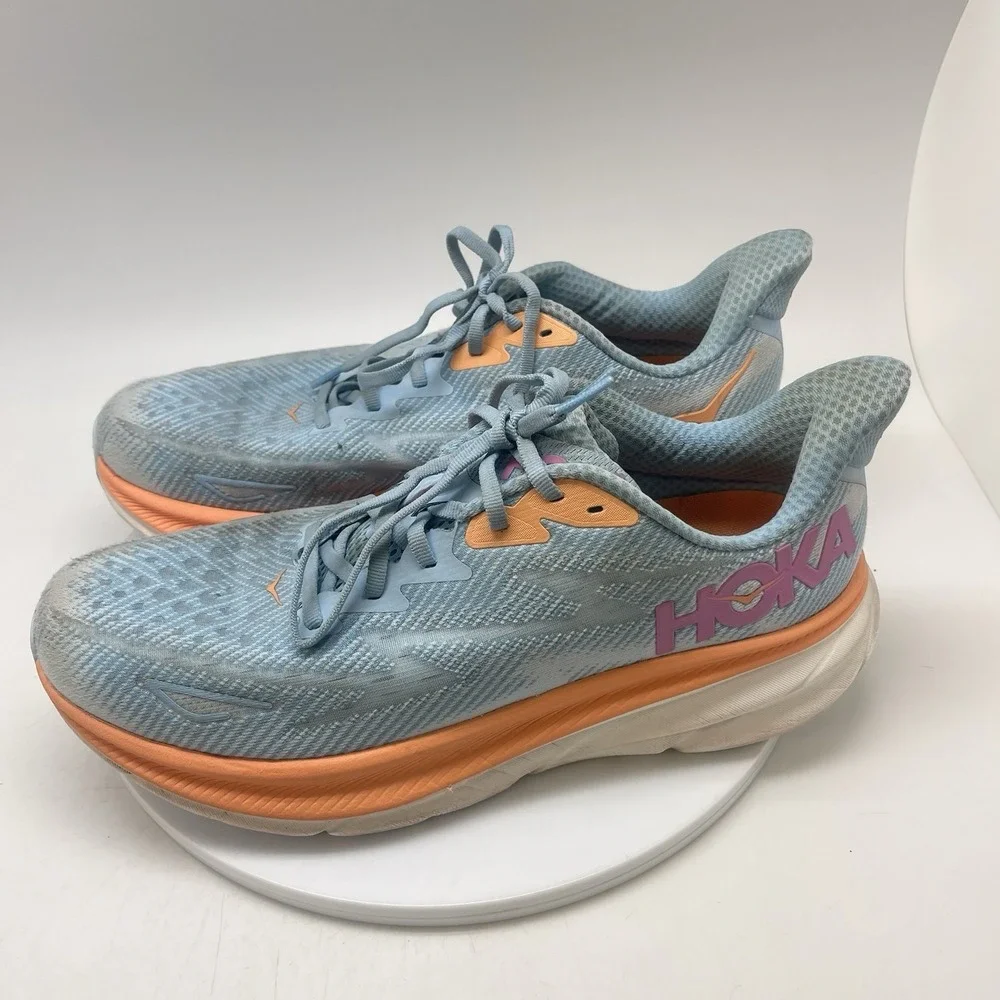 Hoka One One Sneakers Womens 11 B Clifton 9 1127896 ABIW Blue Running Shoes